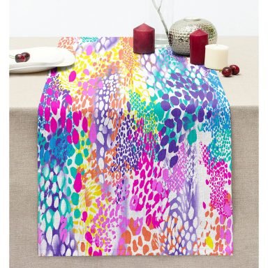Spring Özel Tasarım Dijital Baskılı Modern Dikişli Şönil Runner