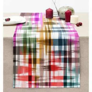 Spring Özel Tasarım Dijital Baskılı Modern Dikişli Şönil Runner