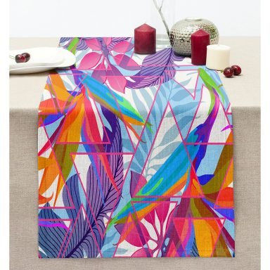 Summer Özel Seri Dijital Baskılı Modern Dikişli Şönil Runner