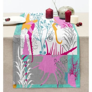 Summer Özel Seri Dijital Baskılı Modern Dikişli Şönil Runner