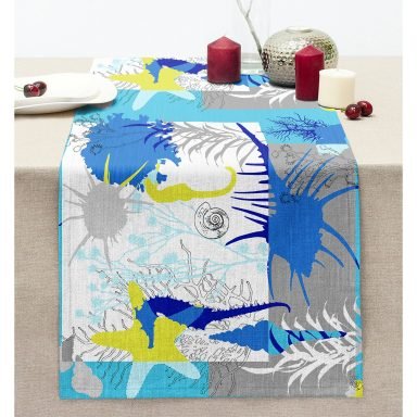 Summer Özel Seri Dijital Baskılı Modern Dikişli Şönil Runner