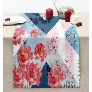 Fashion Özel Tasarım Dijital Baskılı Modern Dikişli Şönil Runner