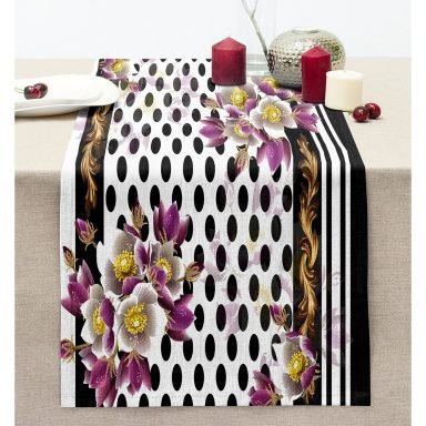 Summer Özel Seri Dijital Baskılı Modern Dikişli Şönil Runner