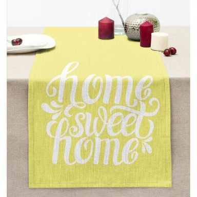 Home Sweet Home Dijital Baskılı Dekoratif Dikişli Şönil Runner