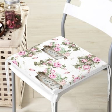 Flower & Çiçek Demetleri Özel Tasarım Dijital Baskılı Modern Fermuarlı Sandalye Minderi