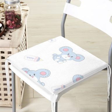 Bebek Ayıcık Temalı Dijital Baskılı Özel Tasarım Modern Fermuarlı Sandalye Minderi