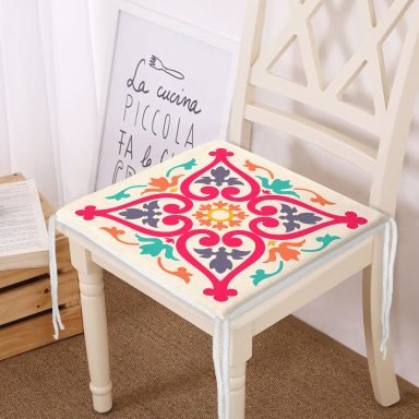 Modern Geometrik Desenli Dijital Baskılı Fermuarlı Sandalye Minderi
