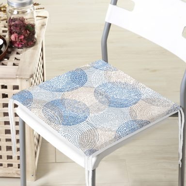 Yuvarlak Nokta Desenli Dijital Baskılı Modern Fermuarlı Sandalye Minderi