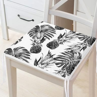 Ananas ve Palmiye Yapraklı Fermuarlı Sandalye Minderi