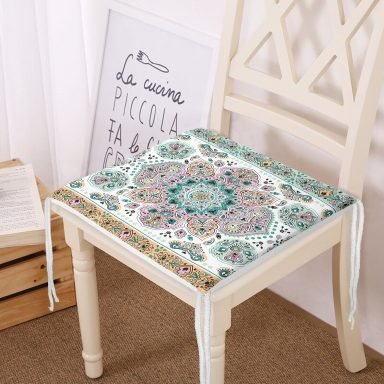 Mint Yeşili Çini Motifli Fermuarlı Sandalye Minderi