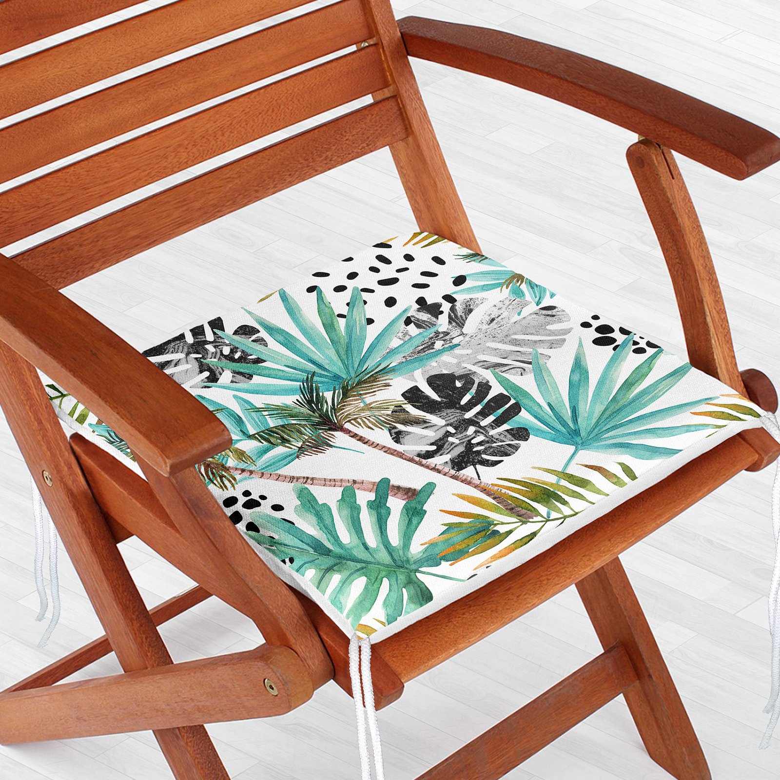 Frm-2477-Siyah-Puanli-Mavi-Palmiye-Modern-Dijital-Baskili-Fermuarli-Sandalye-Minderi-Gorsel-1