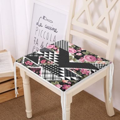 Karma Çiçek Geometrik Desenler Modern Fermuarlı Sandalye Minderi
