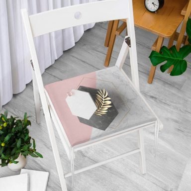 Modern 3D Mermer Temalı Dijital Baskılı Fermuarlı Sandalye Minderi