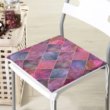 Geometrik Pudra Renkler Modern Tasarımlı Dekoratif Fermuarlı Sandalye Minderi