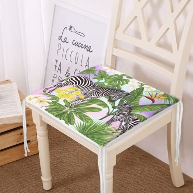 Egzotik Zebra Desenli Modern Fermuarlı Sandalye Minderi