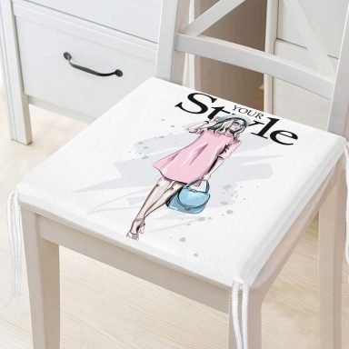 Your Style Özel Tasarım Dijital Baskılı Modern Fermuarlı Sandalye Minderi