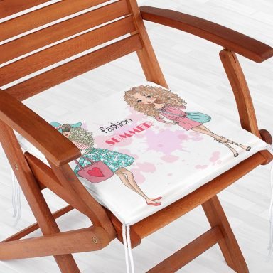 Fashion Summer Tasarımlı Dijital Baskılı Modern Fermuarlı Sandalye Minderi