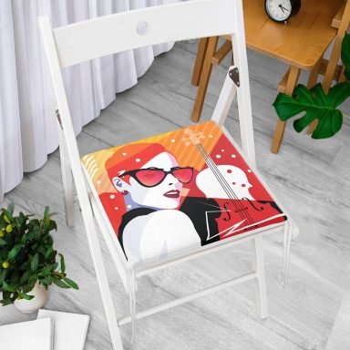 Fashion Woman Özel Tasarım Dijital Baskılı Modern Fermuarlı Sandalye Minderi