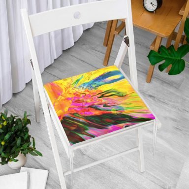 Multi Renkler Dijital Baskılı Modern Fermuarlı Sandalye Minderi