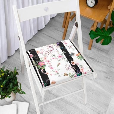 Realhomes Mıda Summer Özel Serisi Dijital Baskılı Modern Yastık Fermuarlı Sandalye Minderi