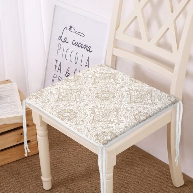 Damask Desenli Dijital Baskılı Fermuarlı Sandalye Minderi