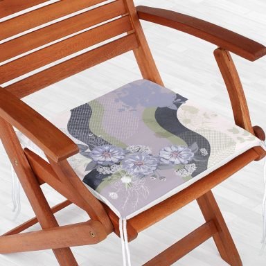 Modern Sanat Tasarımlı Dijital Baskılı Yastık Fermuarlı Sandalye Minderi