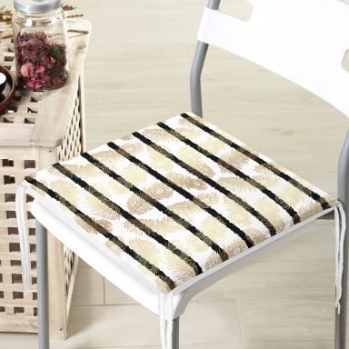 Modern Sanat Tasarımlı Dijital Baskılı Yastık Fermuarlı Sandalye Minderi