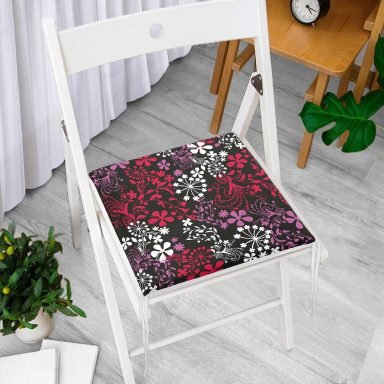 Modern Sanat Tasarımlı Dijital Baskılı Yastık Fermuarlı Sandalye Minderi