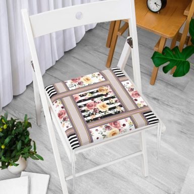 RealHomes Özel Tasarım Dijital Baskılı Modern Yastık Fermuarlı Sandalye Minderi