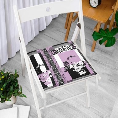 Modern Geometrik Motifli Özel Tasarım Yastık Fermuarlı Sandalye Minderi