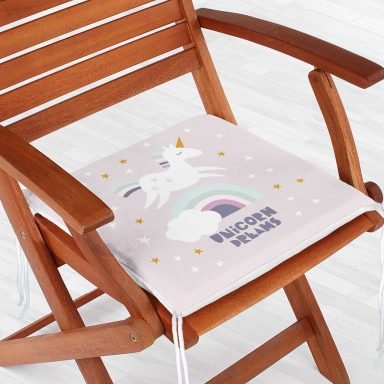 Unicorn Özerl Tasarımlı At Motifli  Çocuk Odası Fermuarlı Sandalye Minderi