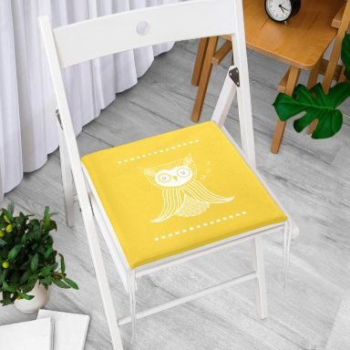 I Can Fly Leylek Motifli Bebek Odası Fermuarlı Sandalye Minderi
