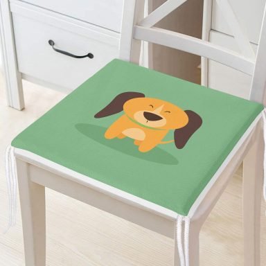 Realhomes Köpek Desenli Dijital Baskılı Modern Fermuarlı Sandalye Minderi