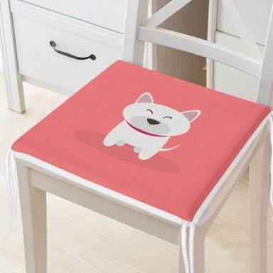 Realhomes Köpek Desenli Dijital Baskılı Modern Fermuarlı Sandalye Minderi