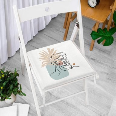Antik Yunan Tanrısı RealHomes Özel Tasarım Modern Fermuarlı Sandalye Minderi