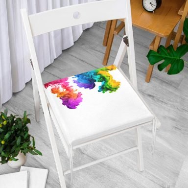 Renli Duman Dijital Baskılı Modern Fermuarlı Sandalye Minderi