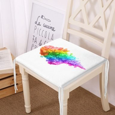 Renli Duman Motifli Modern Fermuarlı Sandalye Minderi