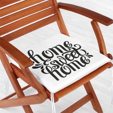 Home Sweet Home Dekoratif Kare Sandalye Minderi 40x40cm Fermuarlı - f606