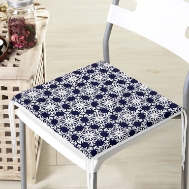 Beyaz Zeminli Soft Renkli Yapraklı Dijital Baskılı Modern Fermuarlı Sandalye Minderi