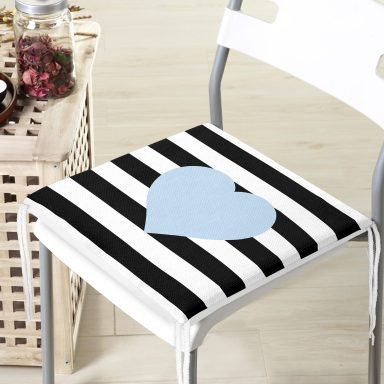 Kalp Desenli Dekoratif Kare Sandalye Minderi 40x40cm Fermuarlı - f777