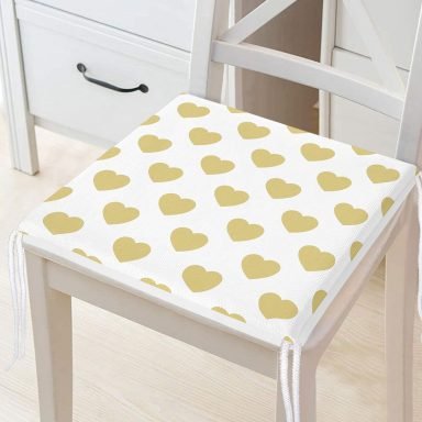 Kalp Desenli Dekoratif Kare Sandalye Minderi 40x40cm Fermuarlı - f784
