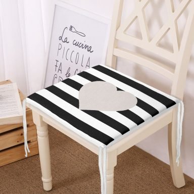 Kalp Desenli Dekoratif Kare Sandalye Minderi 40x40cm Fermuarlı - f792