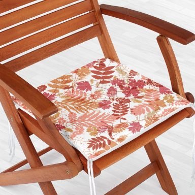 Yaprak Desenli Dekoratif Kare Sandalye Minderi 40x40cm Fermuarlı - f844