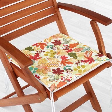 Yaprak Desen Dekoratif Kare Sandalye Minderi 40x40cm Fermuarlı - f851