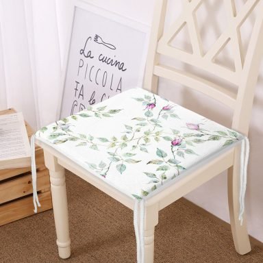 Çiçek Desenli Dekoratif Kare Sandalye Minderi 40x40cm Fermuarlı - f854