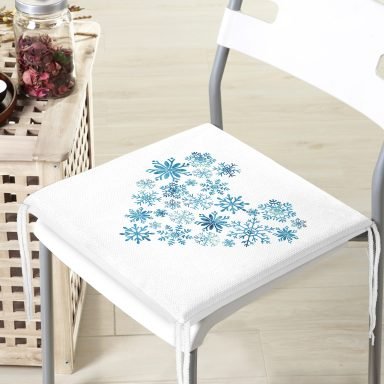 Kalp Desenli Dekoratif Kare Sandalye Minderi 40x40cm Fermuarlı - f859