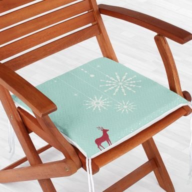 Geyik Desen Dekoratif Kare Sandalye Minderi 40x40cm Fermuarlı - f861
