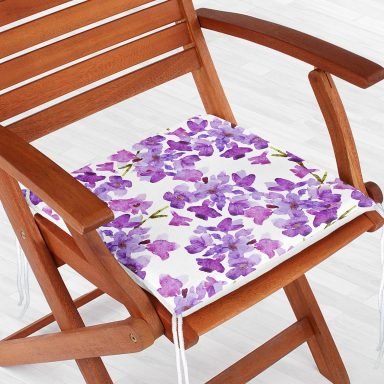 Çiçek Desenli Dekoratif Kare Sandalye Minderi 40x40cm Fermuarlı - f865