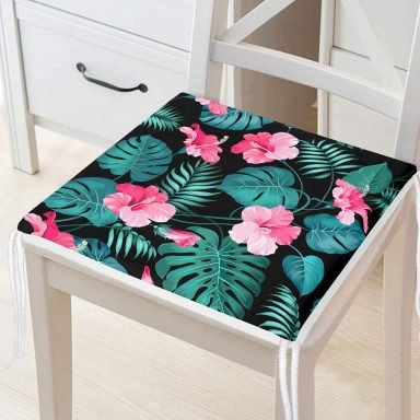 Flamingo Desen Dekoratif Kare Sandalye Minderi 40x40cm Fermuarlı - f912