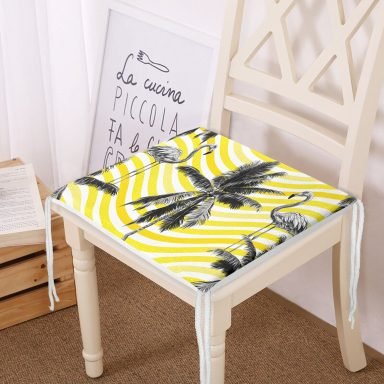 Flamingo Desen Dekoratif Kare Sandalye Minderi 40x40cm Fermuarlı - f950